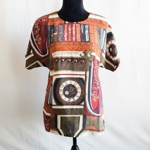 Nicola Roman Theme Flowey Blouse Size Small